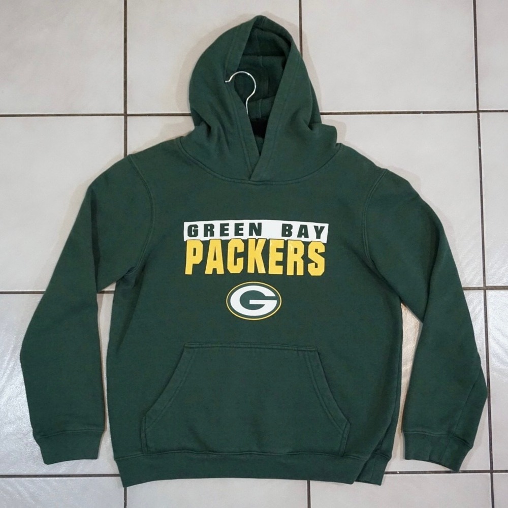 Green Bay Packers NFL Team Apparel Youth Hoodie Green Pullover